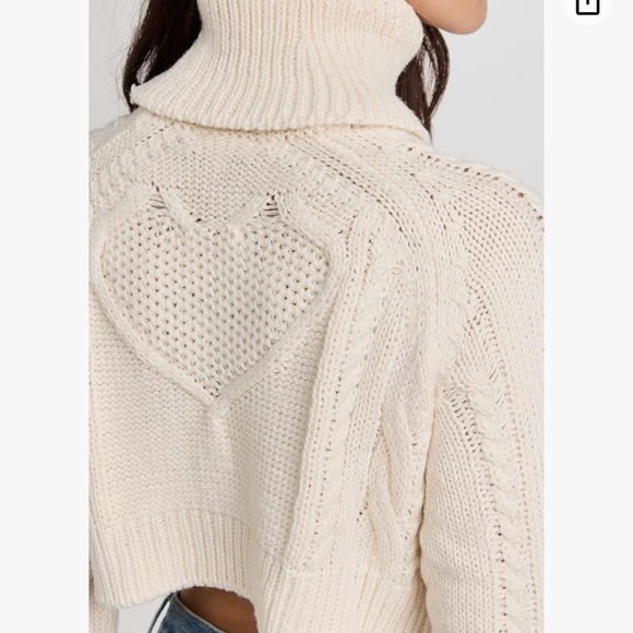 New💕For Love &Lemons Vera Cropped cutout sweater 💕 - Picture 4 of 11